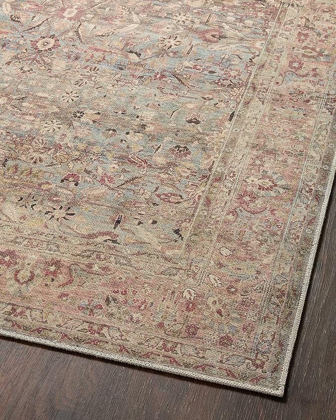 Loloi Adrian Collection ADR-06 Ocean/Clay 2'-6" x 7'-6", .19" Thick Runner Rug