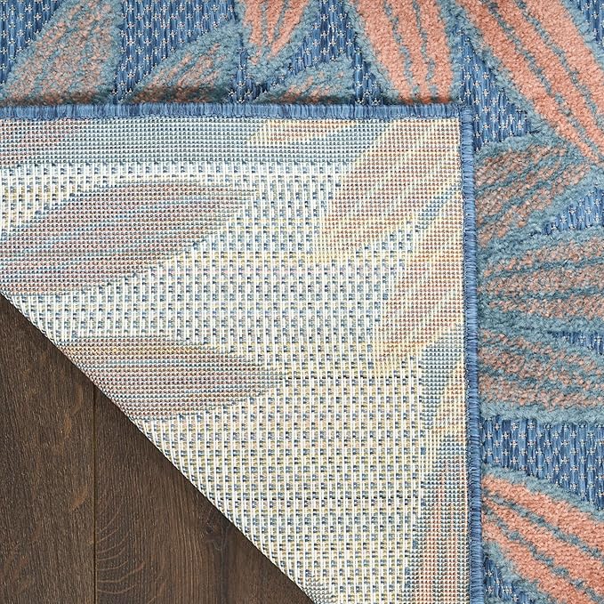 Nourison Home Aloha Blue Rose 5'3" x 7'5" Area Rug - Easy Clean, Non Shedding, Bed Room, Living Room, Dining Room, Kitchen (5' x 8')