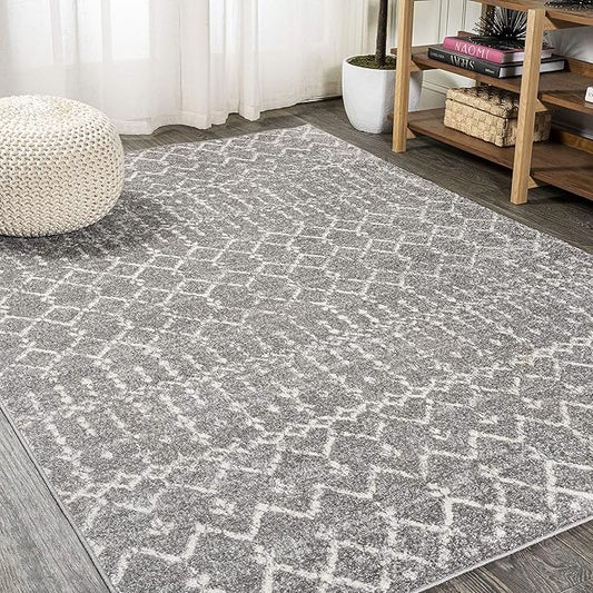 JONATHAN Y Boho Vintage Diamond Gray/Ivory Indoor Area Rug 3X5 ft, Moroccan Hype for Living Room, Bedroom, Kitchen, Office, Easy-Cleaning, High Traffic, Pet-Friendly, Non-Shedding (MOH101C-3)