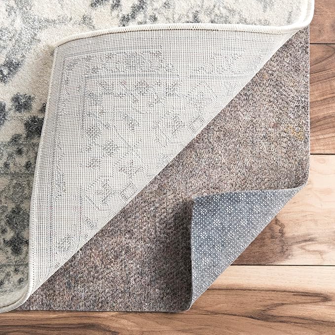 nuLOOM 4' x 6' Premium Eco-Friendly Felt Rug Pad, 1/8 " Thick Low Profile, Non-Slip Backing, Customizable Size, Hardwood, Carpet, Tile, Vinyl, Linoleum, Made in USA, 100% Recycled Materials