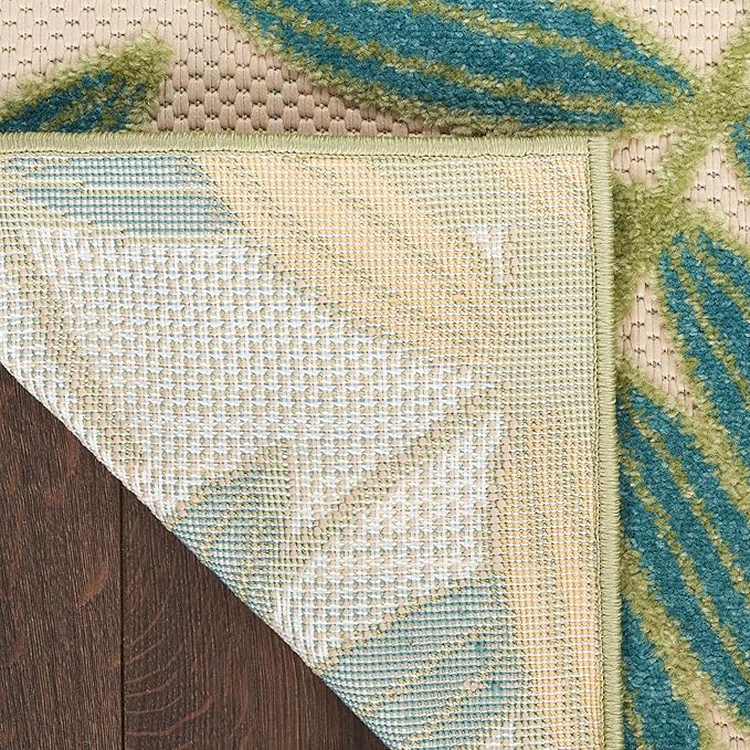 Nourison Home Aloha Green Multicolor 5'3" x 7'5" Area Rug - Easy Clean, Non Shedding, Bed Room, Living Room, Dining Room, Kitchen (5' x 8')
