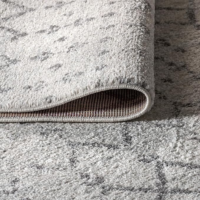 JONATHAN Y Boho Vintage Diamond Cream/Gray Square Area Rug 5X5 ft, Moroccan Hype for Living Room, Bedroom, Kitchen, Office, Easy-Cleaning, High Traffic, Pet-Friendly, Non-Shedding (MOH101B-5SQ)