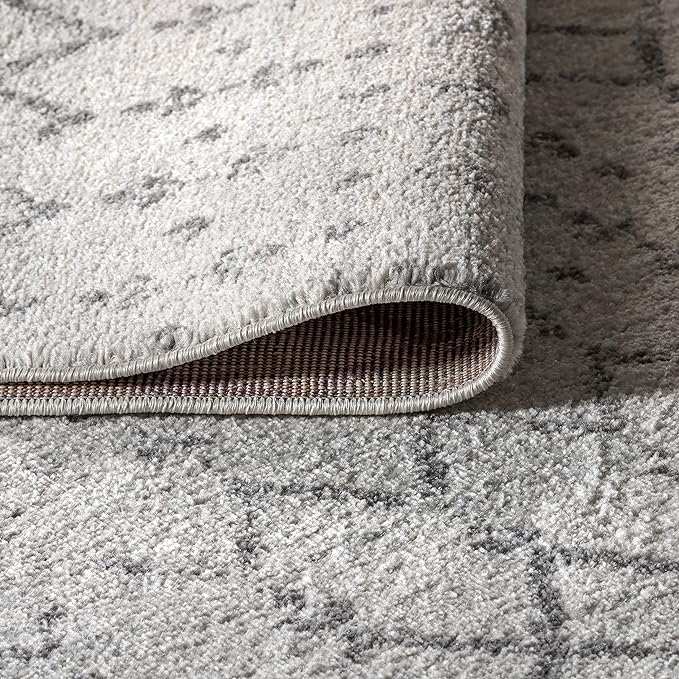 JONATHAN Y Boho Vintage Diamond Cream/Gray Square Area Rug 4X4 ft, Moroccan Hype for Living Room, Bedroom, Kitchen, Office, Easy-Cleaning, High Traffic, Pet-Friendly, Non-Shedding (MOH101B-4SQ)