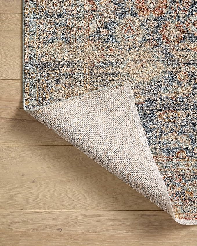Loloi Angela Rose Blake Collection BLA-07 Navy/Multi 2'-0" x 3'-0", .25" Pile Height, Fringe, Accent Rug