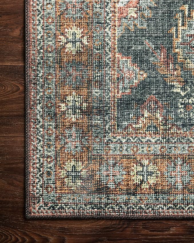 Loloi Skye Collection SKY-10 Sea/Rust 2'-0" x 5'-0" Accent Rug