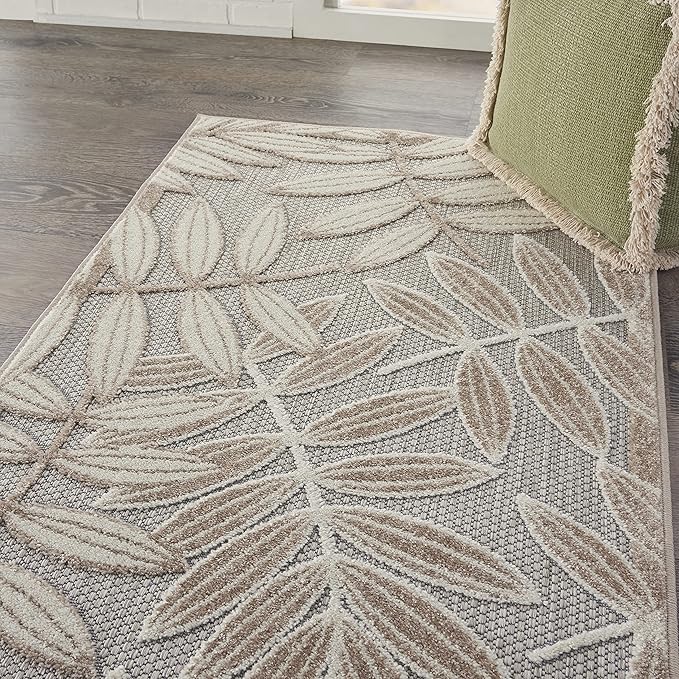 Nourison Home Aloha Natural 2'8" x 4' Area Rug - Easy Clean, Non Shedding, Bed Room, Living Room, Dining Room, Kitchen (3' x 4')
