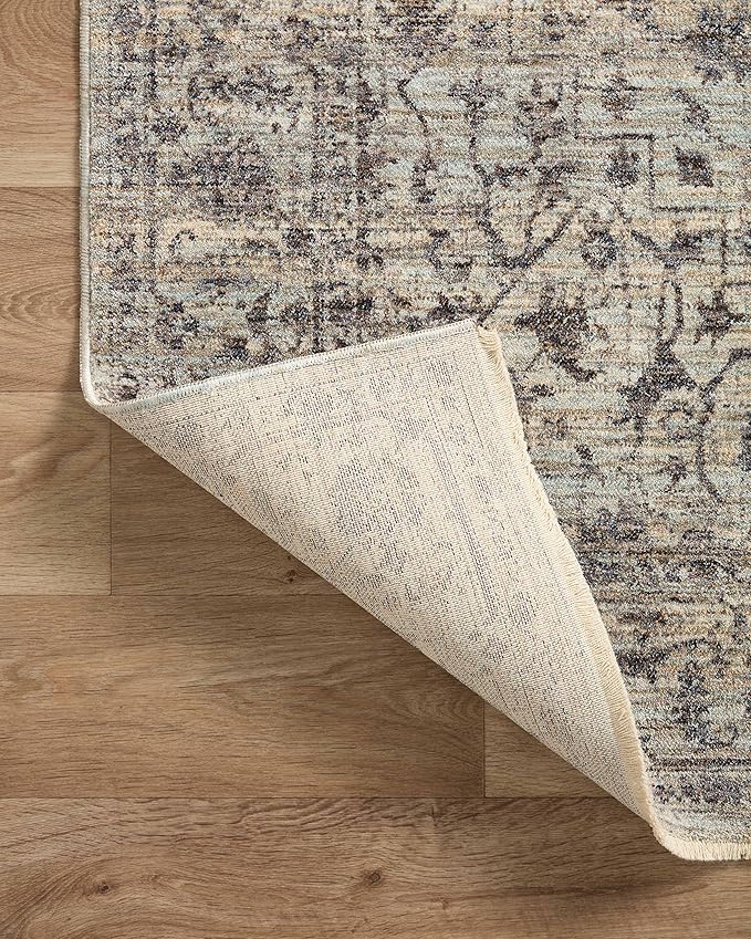 Loloi II Sorrento Collection SOR-01 Mist/Charcoal 3'-11" x 3'-11" Round Accent Rug