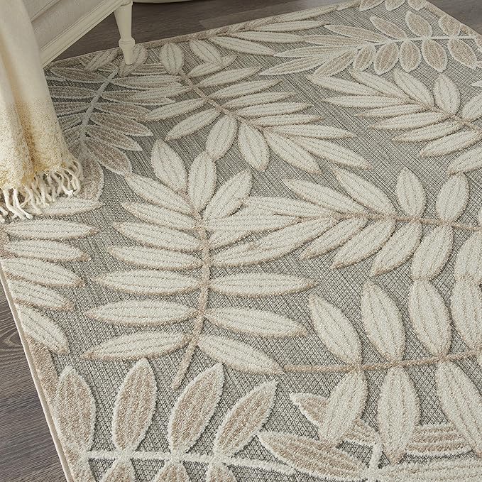 Nourison Home Aloha Natural 3'6" x 5'6" Area Rug - Easy Clean, Non Shedding, Bed Room, Living Room, Dining Room, Kitchen (4' x 6')