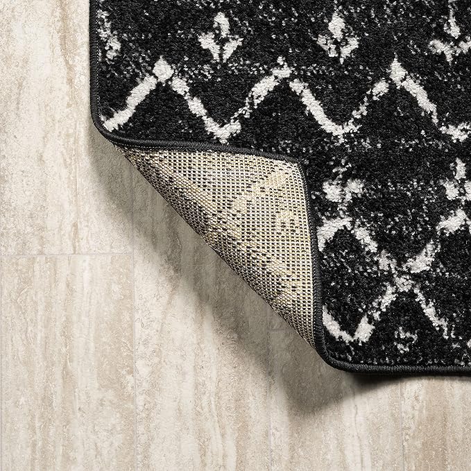 JONATHAN Y Boho Vintage Diamond Black/Ivory Runner Rug 2X14 ft, Moroccan Hype for Living Room, Bedroom, Kitchen, Office, Easy-Cleaning, High Traffic, Pet-Friendly, Non-Shedding (MOH101D-214)