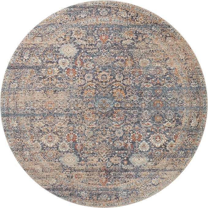 Loloi Angela Rose Blake Collection BLA-07 Navy/Multi 2'-0" x 3'-0", .25" Pile Height, Fringe, Accent Rug