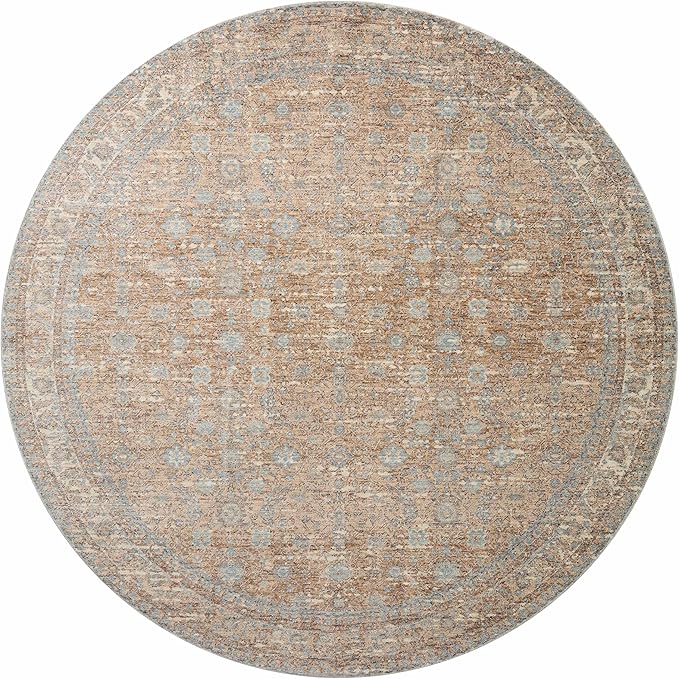 Loloi Angela Rose Blake Collection BLA-05 Sand/Sky 5'-3" x 7'-6", .25" Pile Height, Fringe, Area Rug