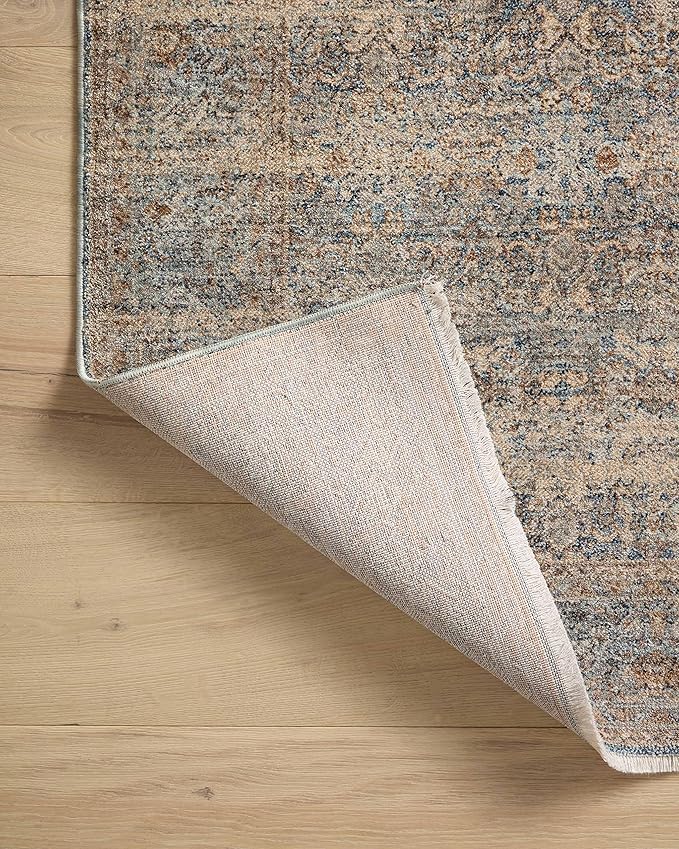 Loloi Angela Rose Blake Collection BLA-02 Ocean/Mocha 2'-7" x 13', .25" Pile Height, Fringe, Runner Rug