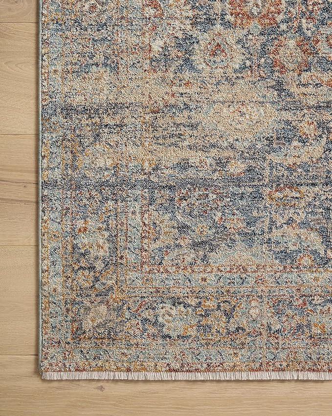 Loloi Angela Rose Blake Collection BLA-07 Navy/Multi 2'-0" x 3'-0", .25" Pile Height, Fringe, Accent Rug