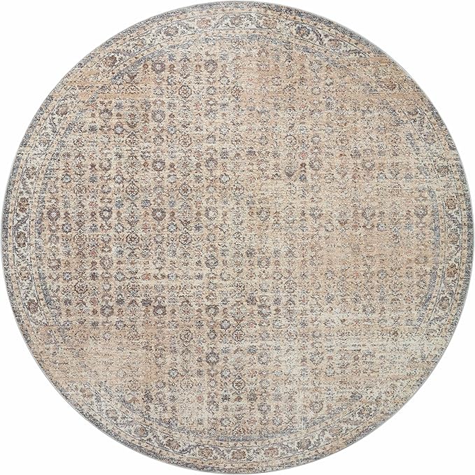 Loloi Angela Rose Blake Collection BLA-04 Beige/Denim 2'-7" x 13', .25" Pile Height, Fringe, Runner Rug