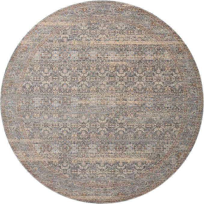 Loloi Angela Rose Blake Collection BLA-02 Ocean/Mocha 2'-7" x 13', .25" Pile Height, Fringe, Runner Rug