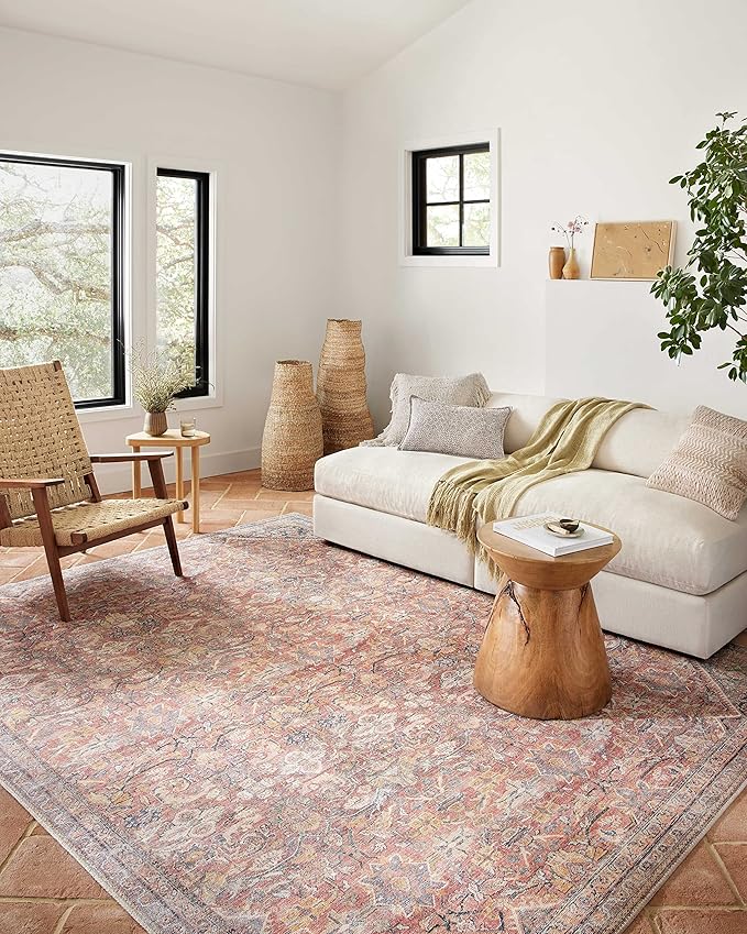 Loloi Adrian Collection ADR-02 Rust/Denim 5'-0" x 7'-6", .19" Thick Area Rug