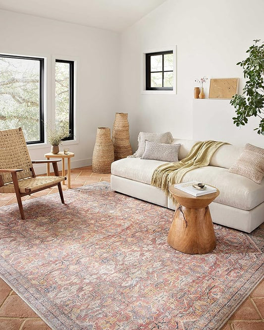 Loloi Adrian Collection ADR-02 Rust/Denim 5'-0" x 7'-6", .19" Thick Area Rug