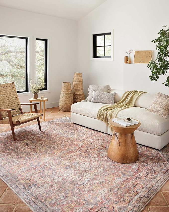 Loloi Adrian Collection ADR-02 Rust/Denim 2'-3" x 3'-9", .19" Thick Accent Rug