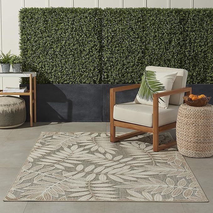 Nourison Home Aloha Natural 3'6" x 5'6" Area Rug - Easy Clean, Non Shedding, Bed Room, Living Room, Dining Room, Kitchen (4' x 6')