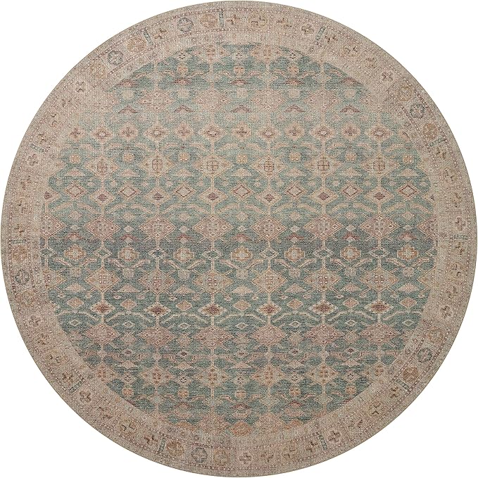 Loloi Angela Rose Aubrey Collection AUB-02 Aqua/Sand 3'-9" x 5'-6", .19" Pile Height, Accent Rug