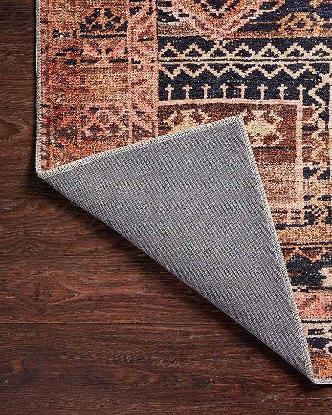Loloi II Layla Collection, LAY-14, Mocha/Blush, 2'-3'' x 3'-9'', 13'' Thick, Accent Rug, Soft, Durable, Vintage Inspired, Distressed, Low Pile, Non-Shedding, Easy Clean, Printed, Living Room Rug