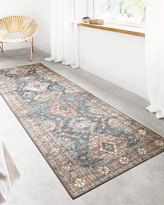 Loloi Skye Collection SKY-10 Sea/Rust 2'-0" x 5'-0" Accent Rug