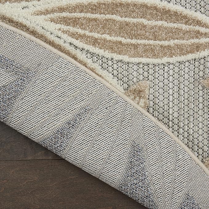 Nourison Home Aloha Natural 4' x Round Area Rug - Easy Clean, Non Shedding, Bed Room, Living Room, Dining Room, Kitchen (4' x Round)