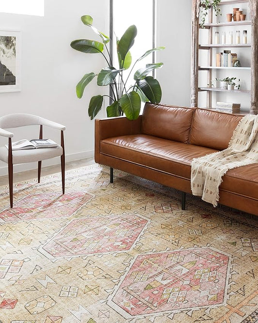 Loloi II Skye Collection SKY-04 Gold/Blush 5'-0" x 7'-6" Area Rug