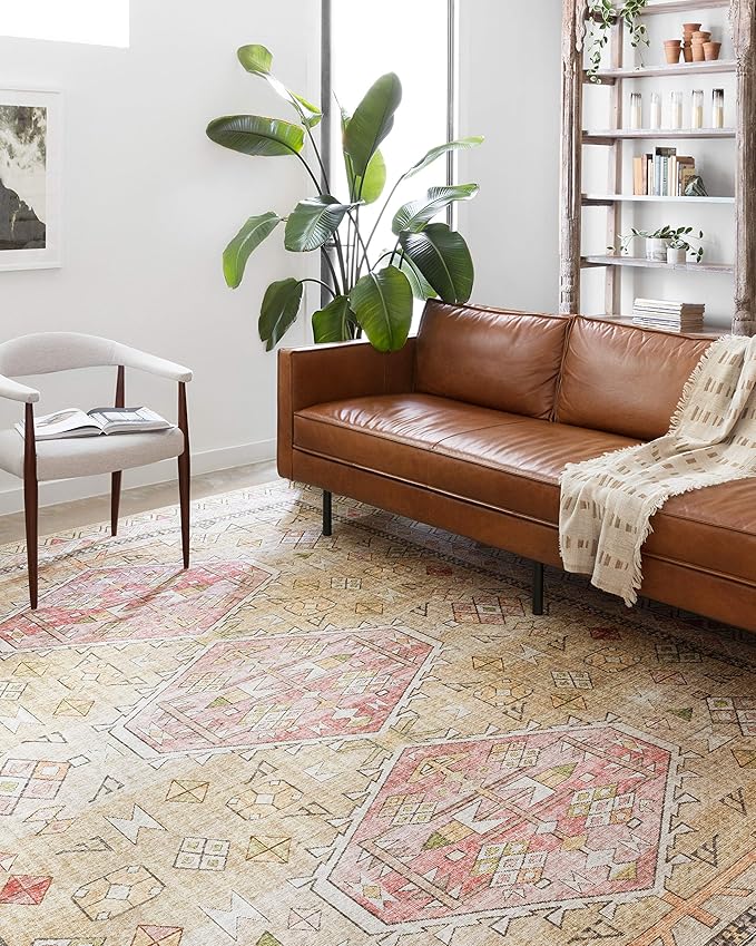 Loloi Skye Collection SKY-04 Gold/Blush 2'-6" x 10'-0" Runner Rug