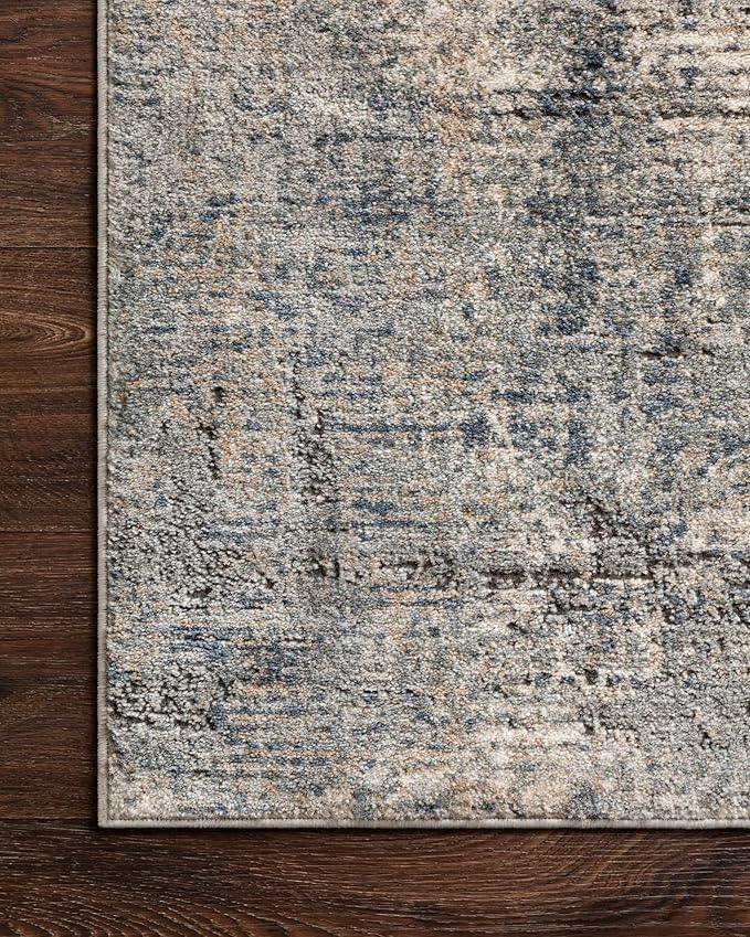 Loloi Teagan Collection TEA-05 Denim/Slate 3'-4" x 5'-7" Accent Rug, Large, Soft Neutral Rug, High-Traffic for Living Room, Bedroom, Home Office, Dining Area