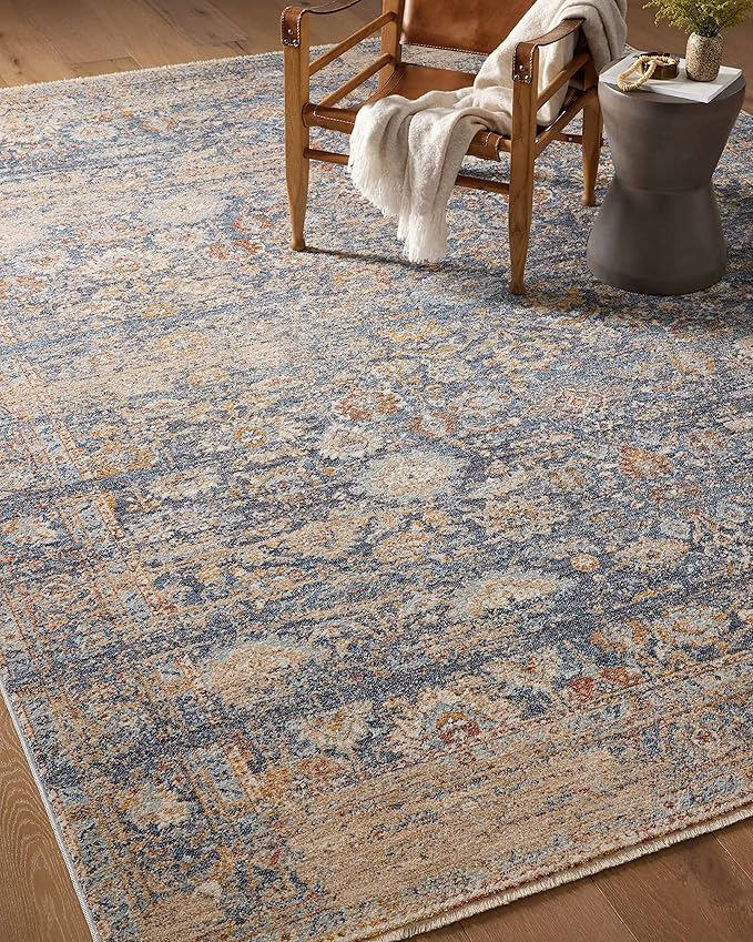 Loloi Angela Rose Blake Collection BLA-07 Navy/Multi 2'-0" x 3'-0", .25" Pile Height, Fringe, Accent Rug