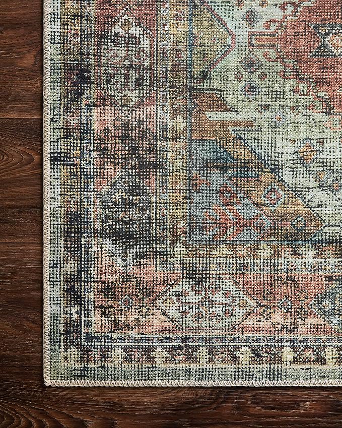 Loloi Skye Collection SKY-06 Apricot/Mist 6'-0" x 6'-0" Round Area Rug