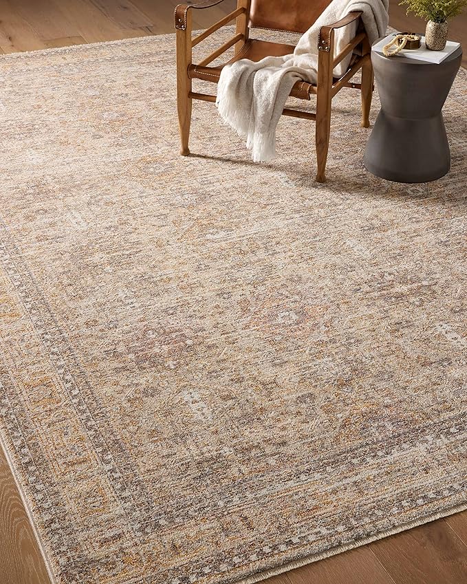 Loloi Angela Rose Blake Collection BLA-06 Oatmeal/Spice 2'-0" x 3'-0", .25" Pile Height, Fringe, Accent Rug