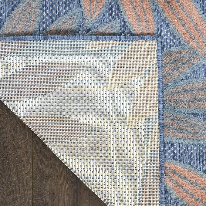 Nourison Home Aloha Blue Rose 2'8" x 4' Area Rug - Easy Clean, Non Shedding, Bed Room, Living Room, Dining Room, Kitchen (3' x 4')