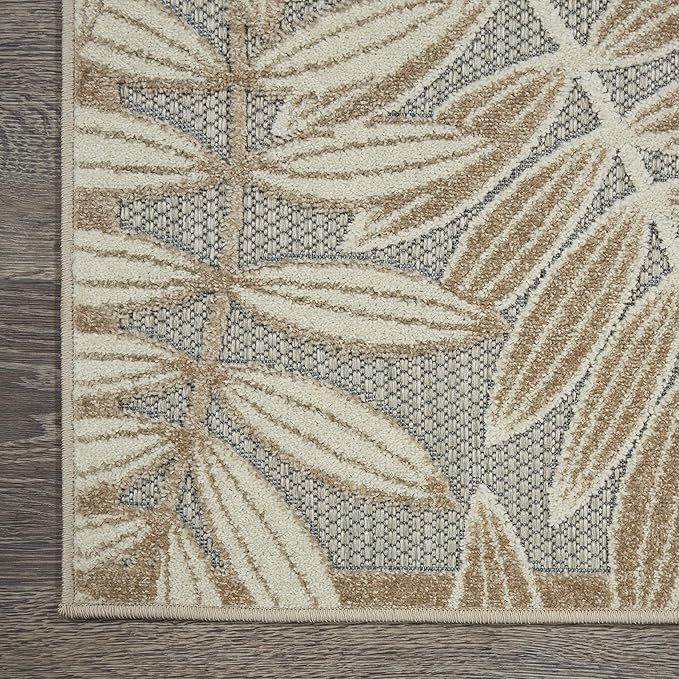 Nourison Home Aloha Natural 2'3" x 10' Area Rug - Easy Clean, Non Shedding, Bed Room, Living Room, Dining Room, Kitchen (10' Runner)