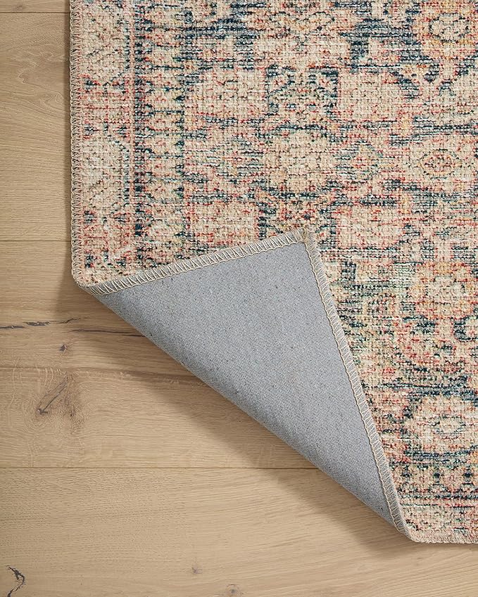 Loloi Angela Rose Aubrey Collection AUB-01 Navy/Multi 2'-6" x 9'-6", .19" Pile Height, Runner Rug