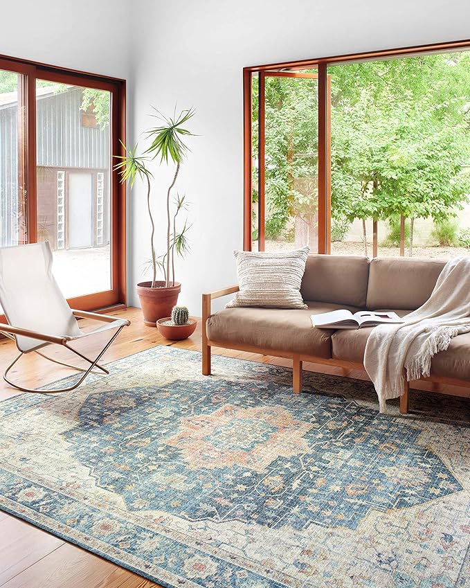 Loloi II Skye Collection SKY-12 Ocean/Multi 2'-3" x 3'-9" Accent Rug