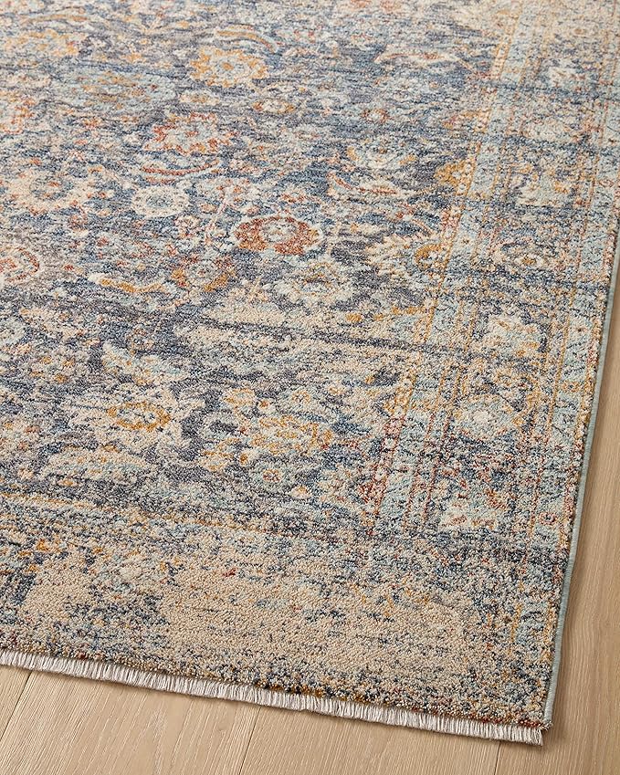 Loloi Angela Rose Blake Collection BLA-07 Navy/Multi 2'-0" x 3'-0", .25" Pile Height, Fringe, Accent Rug