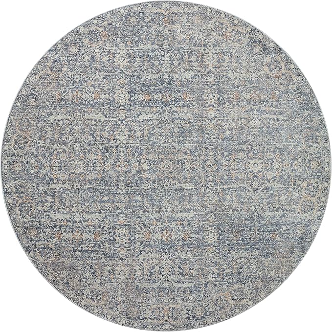Loloi Angela Rose Blake Collection BLA-03 Denim/Taupe 2'-7" x 8'-0", .25" Pile Height, Fringe, Runner Rug