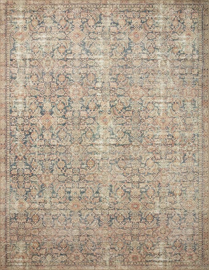 Loloi Angela Rose Aubrey Collection AUB-01 Navy/Multi 2'-6" x 9'-6", .19" Pile Height, Runner Rug