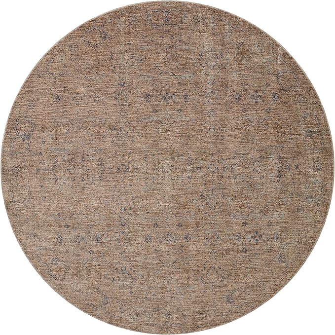 Loloi Angela Rose Blake Collection BLA-03 Taupe/Blue 4'-0" x 5'-7", .25" Pile Height, Fringe, Accent Rug