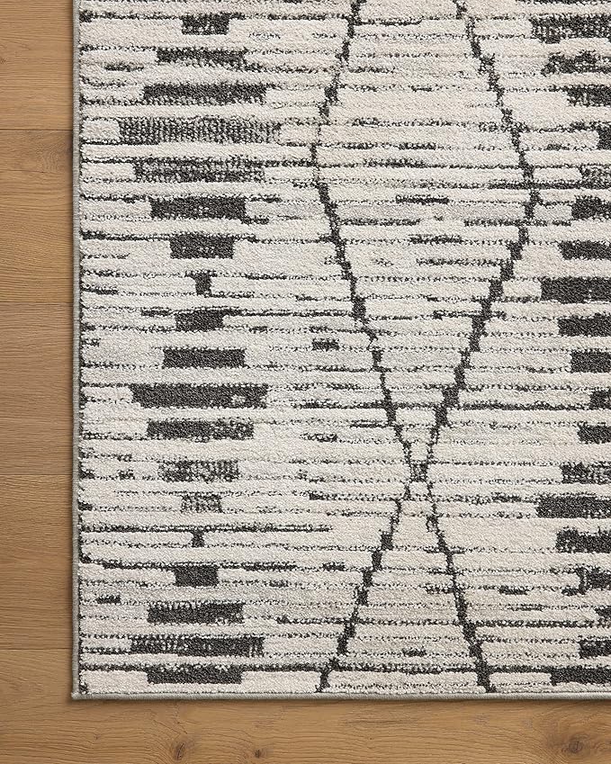 Loloi Kamala Collection KAM-02 Charcoal/Dove 4'-0" x 6'-0" Accent Rug