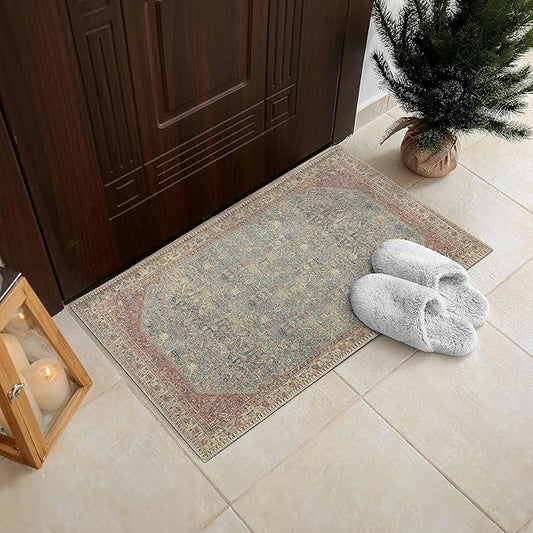 RugOver Machine Washable Area Rug, Pet-Friendly and Non-Slip Indoor Carpet for Kitchen, Bathroom, Living Room, Home Floor Decoration(Barn/Pine, 2' x 3')