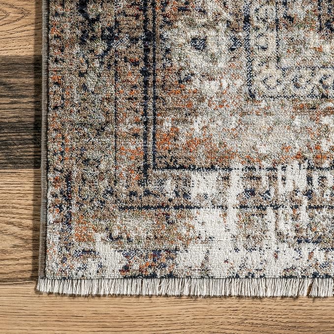 nuLOOM Fringed Performance Indoor Area Rug, Power Loomed, Easy Clean, Durable, Non-Shed, 4' x 6', Charvi Multi