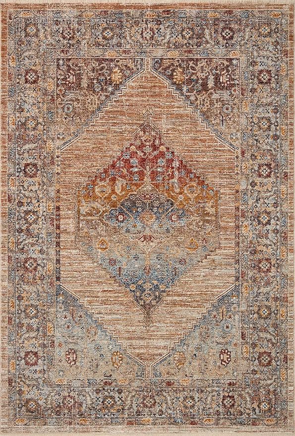 Loloi II Sorrento Collection SOR-06 Multi/Sunset 5'-3" x 5'-3" Round Accent Rug