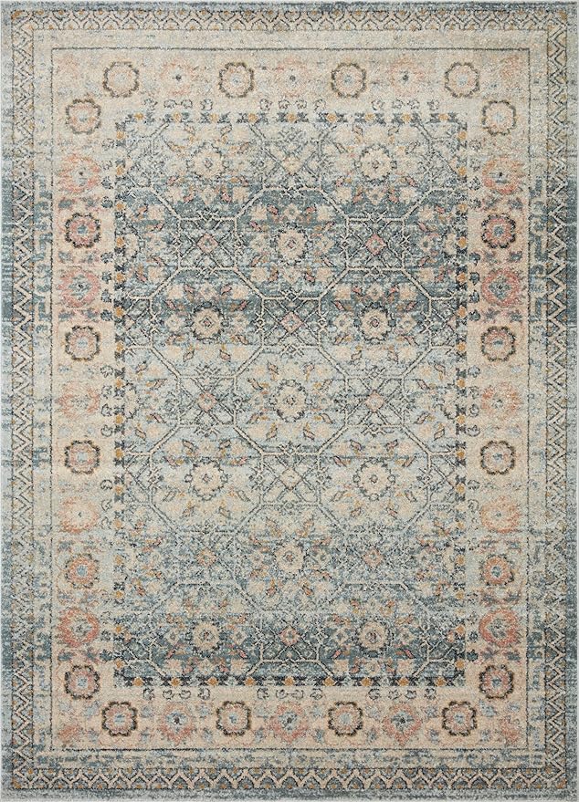 Loloi Jocelyn Collection JOC-04 Sky/Multi 4'-0" x 6'-0" .38" Thick Accent Rug