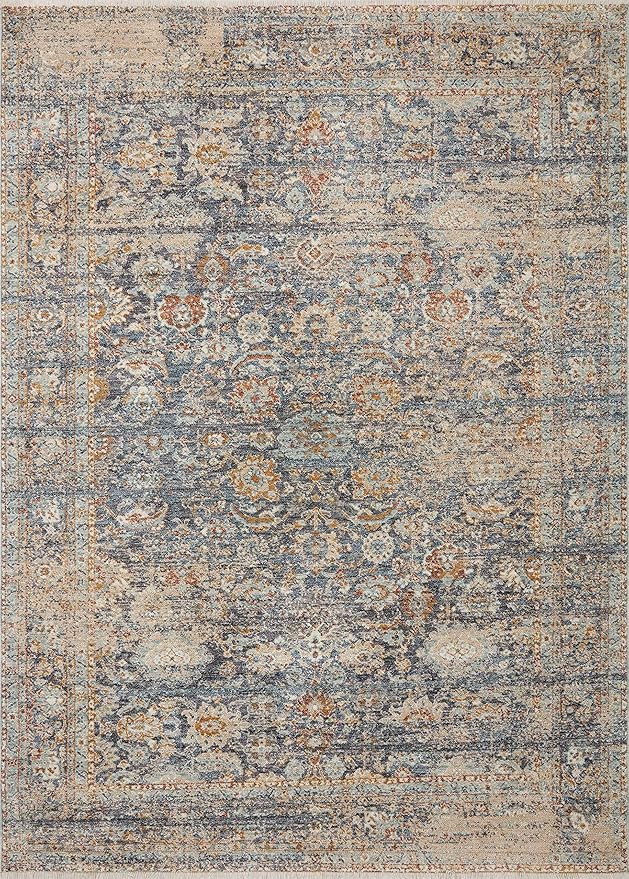 Loloi Angela Rose Blake Collection BLA-07 Navy/Multi 2'-0" x 3'-0", .25" Pile Height, Fringe, Accent Rug