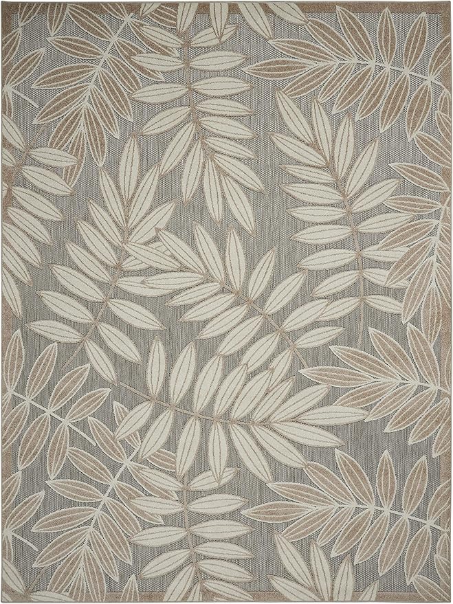 Nourison Home Aloha Natural 3'6" x 5'6" Area Rug - Easy Clean, Non Shedding, Bed Room, Living Room, Dining Room, Kitchen (4' x 6')