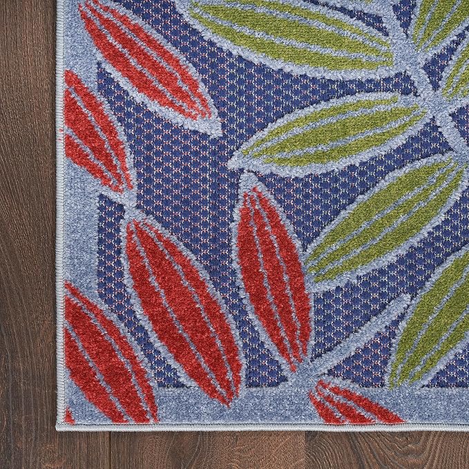 Nourison Home Aloha Navy Multicolor 2' x 6' Area Rug - Easy Clean, Non Shedding, Bed Room, Living Room, Dining Room, Kitchen (6' Runner)
