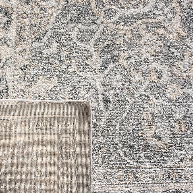 SAFAVIEH Isabella Collection Accent Rug - 4' x 6', Grey & Dark Grey, Oriental Design, Non-Shedding & Easy Care, Ideal for High Traffic Areas in Entryway, Living Room, Bedroom (ISA912H)